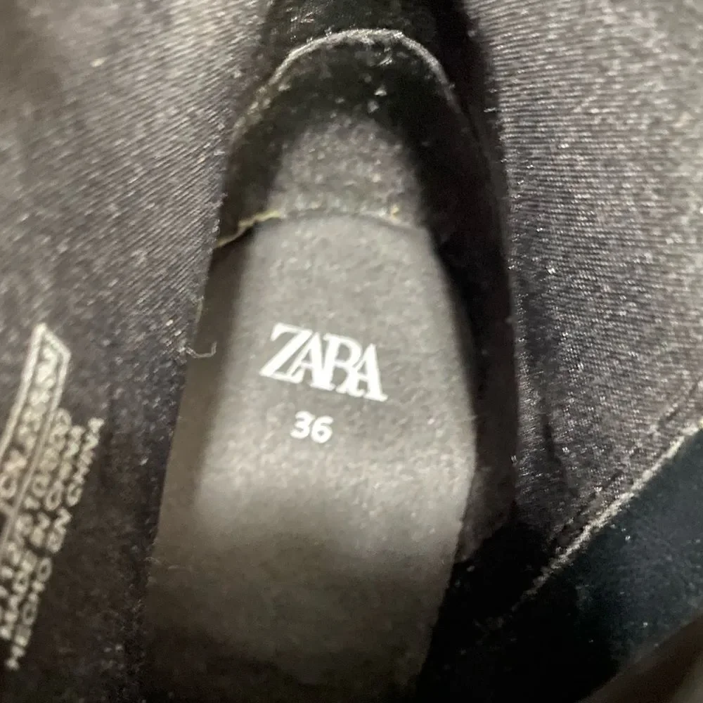 NWT Zara Sleek Faux Leather Black Ankle Booties Size 36 US 6